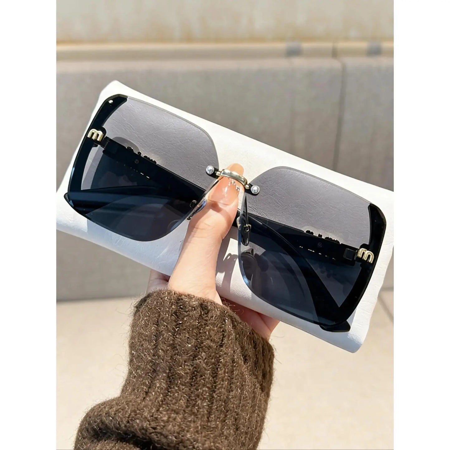 2026 Unisex Large-Frame Fashion Glasses, Trendy Square Sunglasses, Trendy Beach Eyewear, Retro Design for Daily Wear, Photography, Travel, Beach, All Seasons
