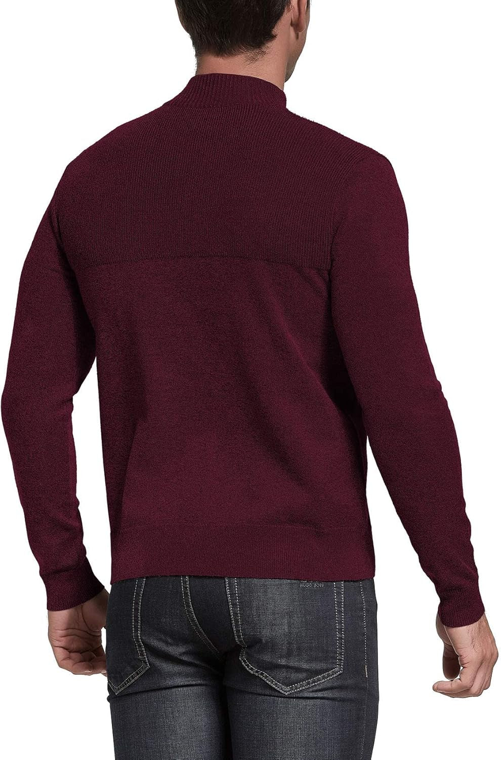 Upgrade your style with our Men's Slim Fit Zip-Up Mock Neck Polo Sweater! Perfect for casual outings, this long sleeve pullover features trendy ribbing edges. #Fashion #Menswear #StyleUpgrade