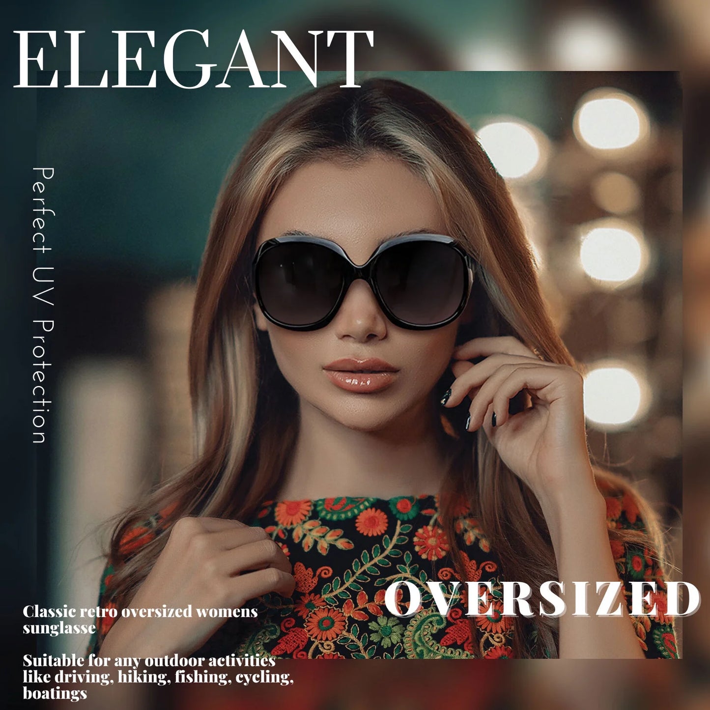 Stylish Polarized Sunglasses for Women - UV Protection & Chic Wide Frame in Black Purple! 🌞🕶️ #SummerVibes #FashionAccessories