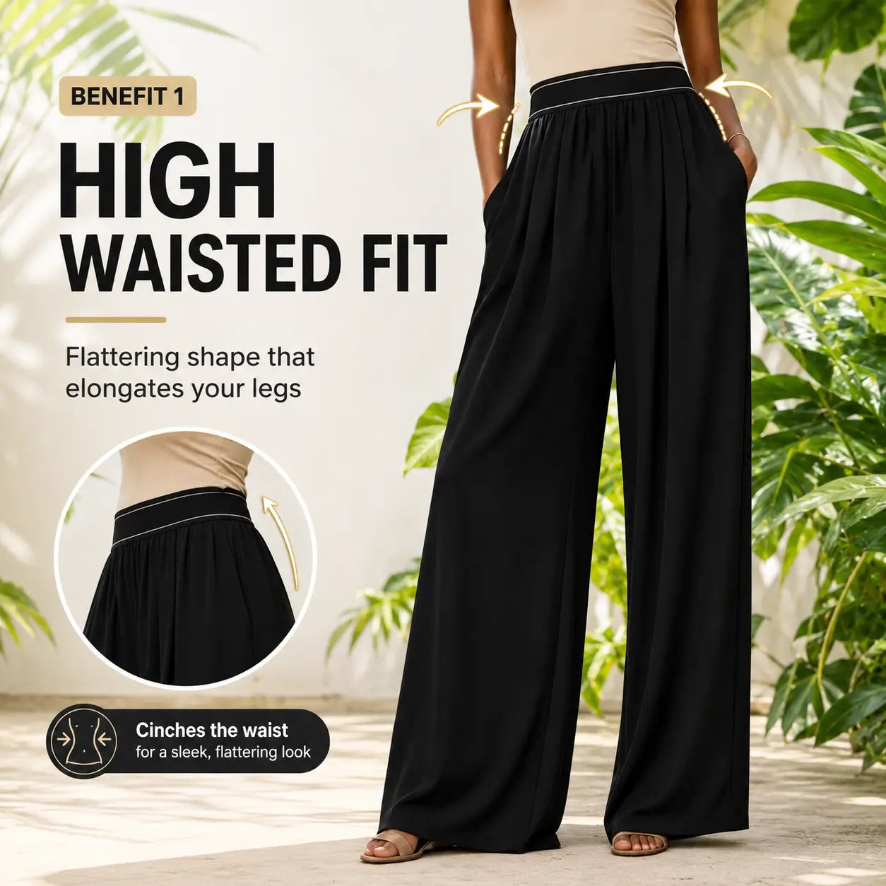 Women'S Stretch High-Waisted Wide-Leg Outdoor Trousers - American Retro, Loose Straight-Tube, Smooth, Soft, Lightweight, Quick-Drying, Breathable, Fit for Casual Daily Summer Sports Wear