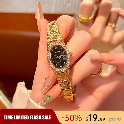 Fashion Bracelet Watch with Vintage Style Gold, Elegant Women’S Watch; Water-Resistant and Scratch-Resistant; Suitable for Everyday Wear and Parties; Versatile and a Perfect Gift Choice.