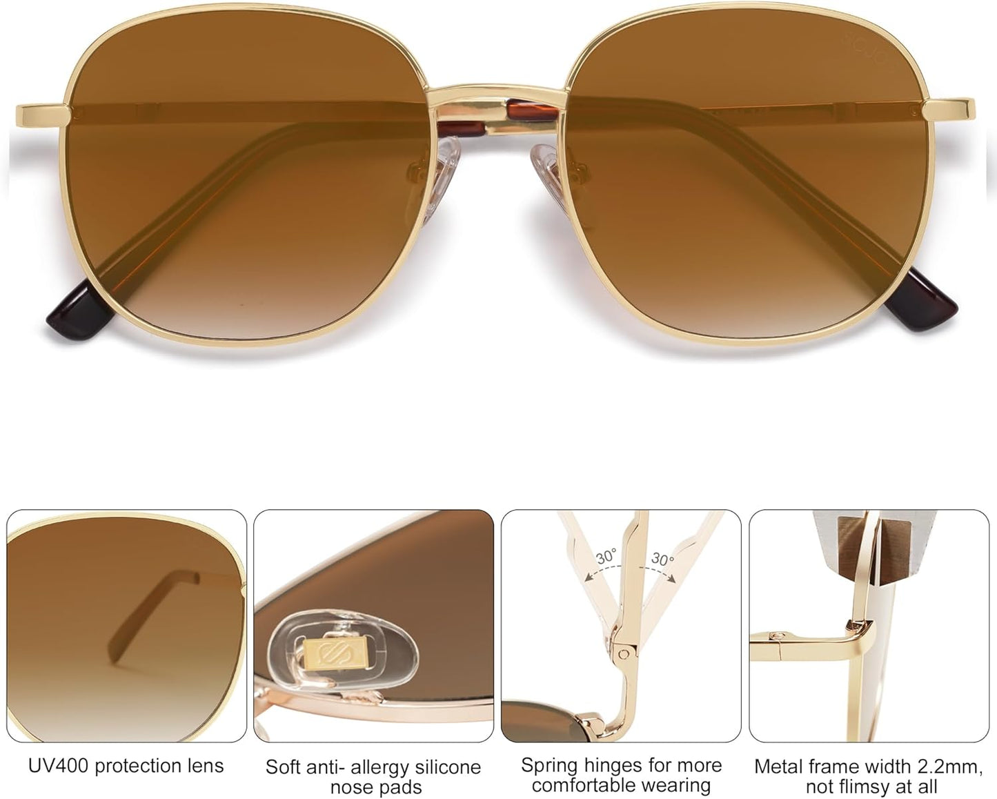 Elevate Your Style with Classic Gold/Gradient Brown Square Sunglasses for Everyone! 🕶️✨ #Sunnies #FashionGoals
