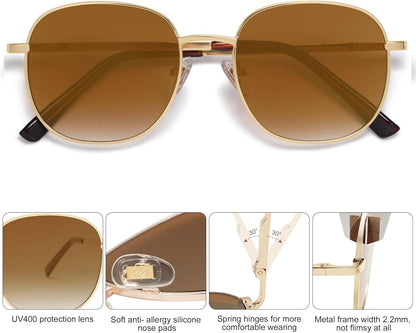 Elevate Your Style with Classic Gold/Gradient Brown Square Sunglasses for Everyone! 🕶️✨ #Sunnies #FashionGoals