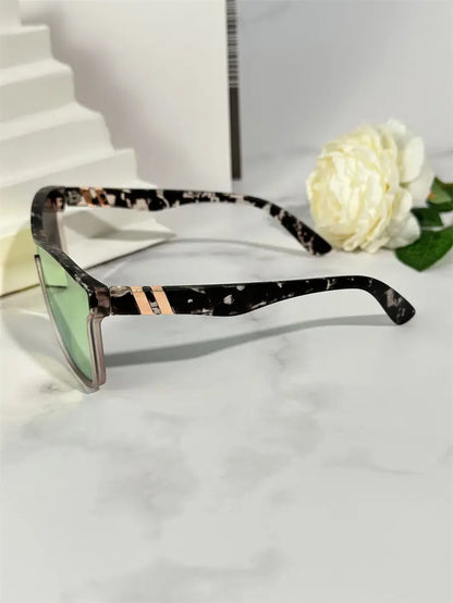 Tortoise Shell Pattern Flat Top Sunglasses for Women, Sun Protection Sunglasses for Men, Trends 2025 for Outdoor Activities Back to School Fall Streetwear Mascs