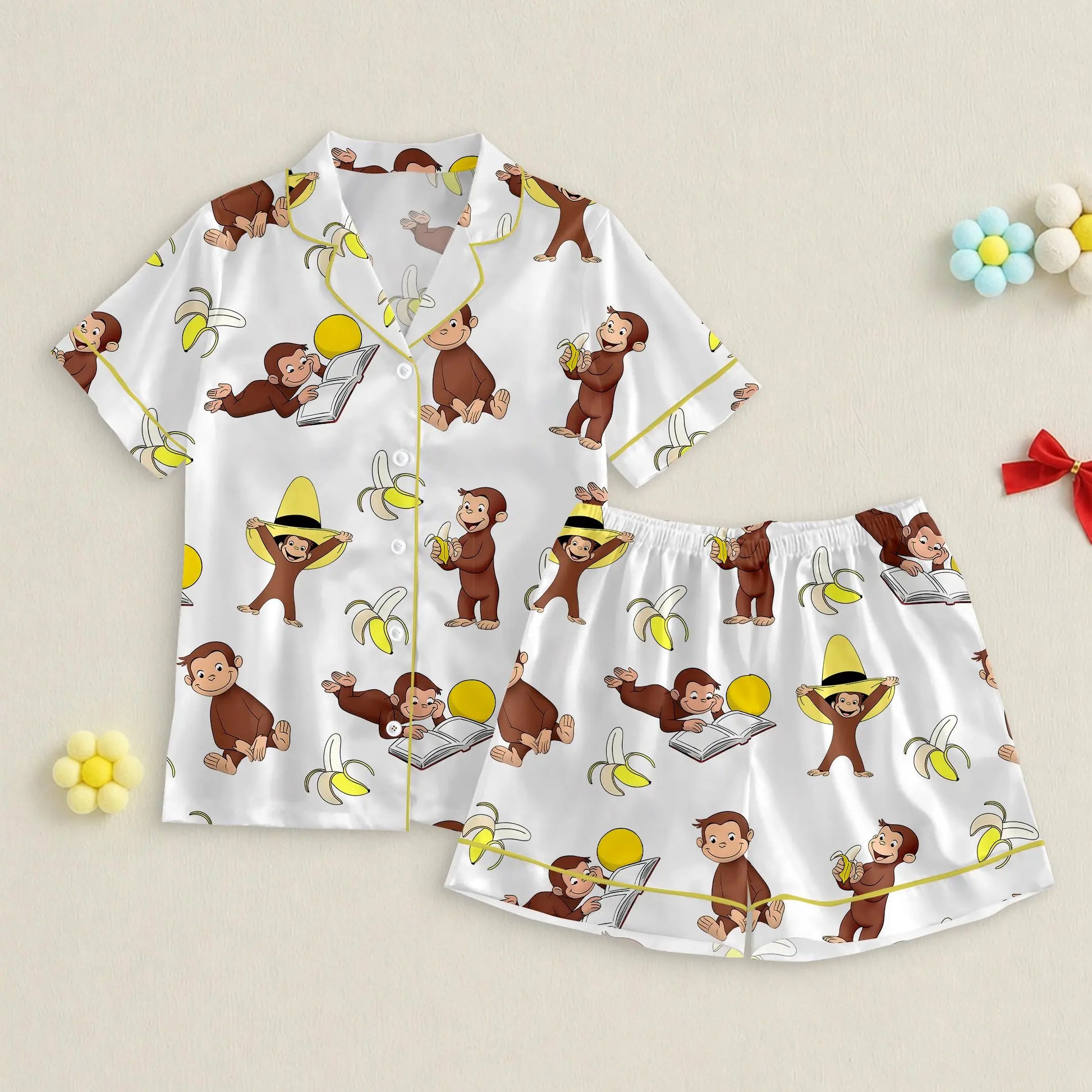 Monkey Punch Family Pajamas Set, Funny Monkey Banana Family Pjs, Cute Monkey Family Sleepwear, Viral Trending Print Pajamas