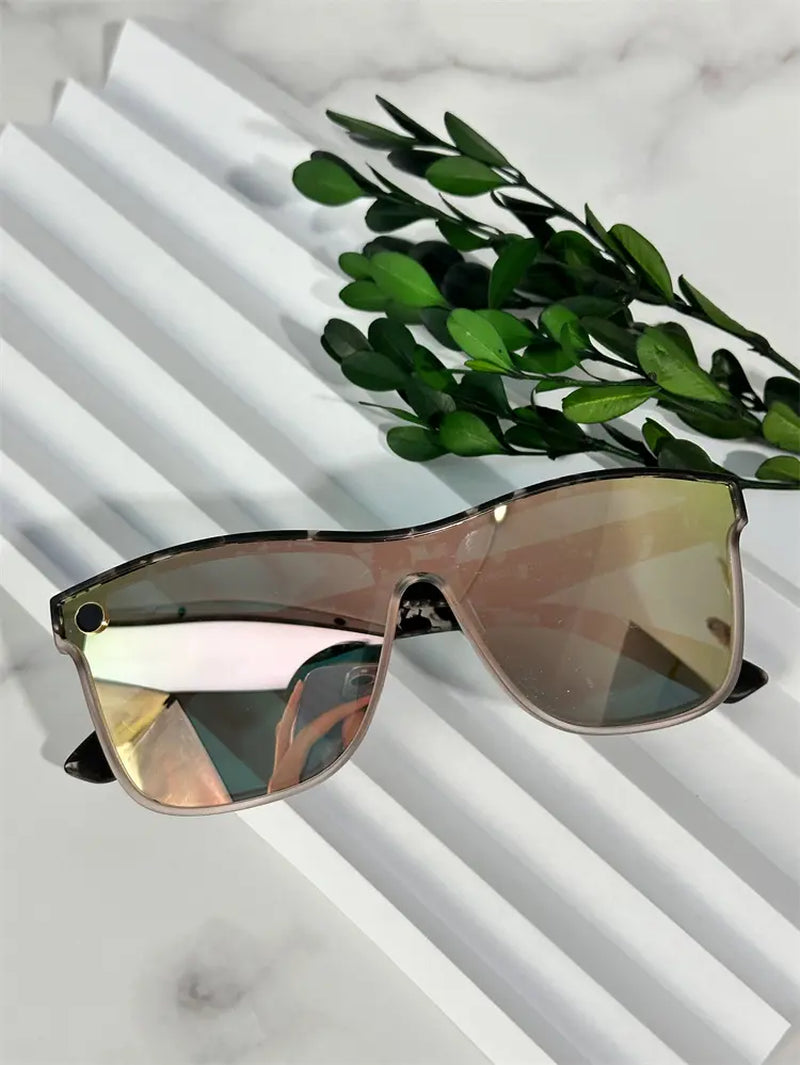 Tortoise Shell Pattern Flat Top Sunglasses for Women, Sun Protection Sunglasses for Men, Trends 2025 for Outdoor Activities Back to School Fall Streetwear Mascs