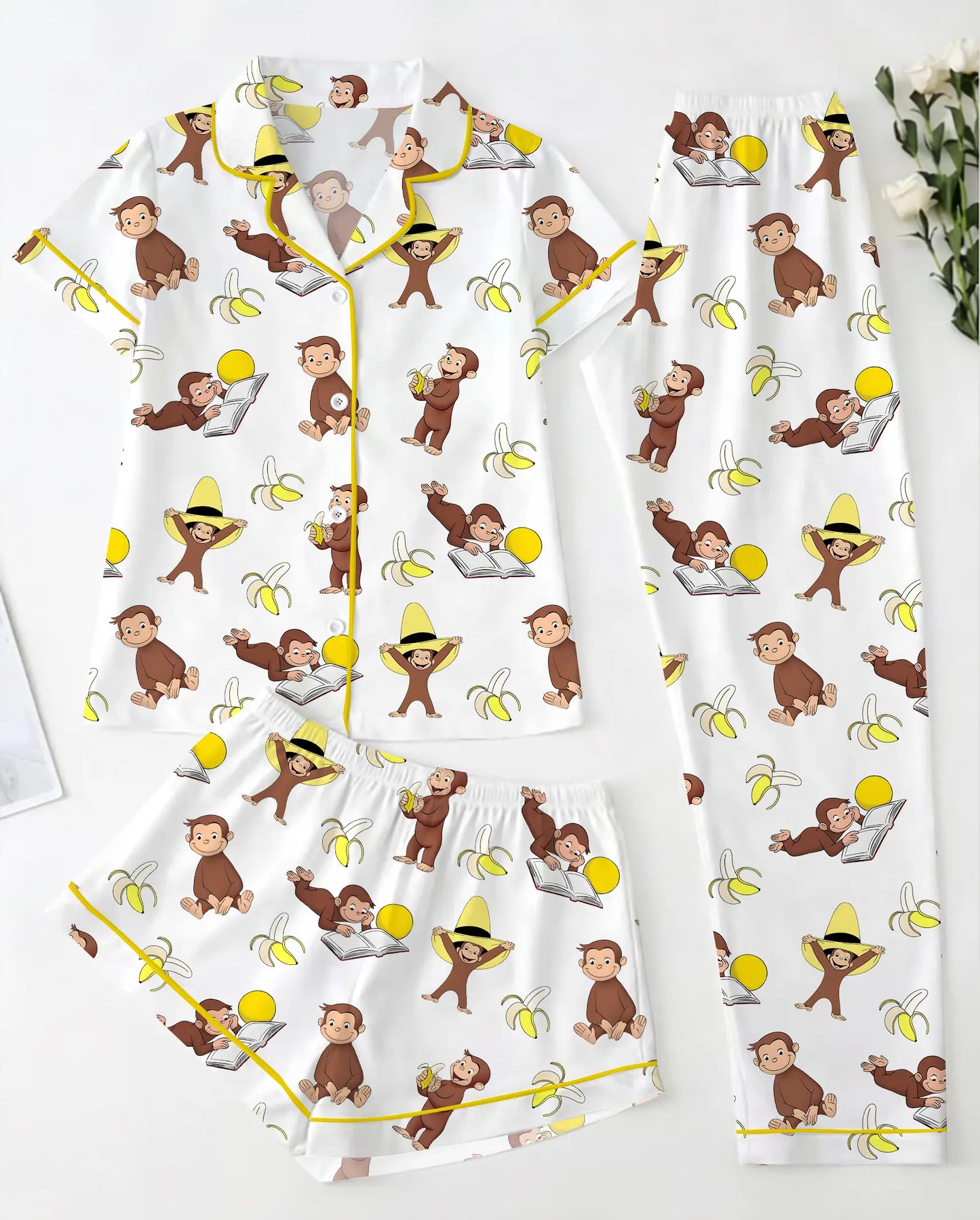 Monkey Punch Family Pajamas Set, Funny Monkey Banana Family Pjs, Cute Monkey Family Sleepwear, Viral Trending Print Pajamas