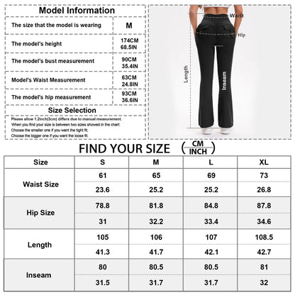 3PCS Women'S High-Waisted Boot Style Carved Pleated Buttocks Flare Leggings Stretch Training and Fitness Flared , Super Comfortable Daily Pants Shapewear Leggings Gym Exercise Leggings