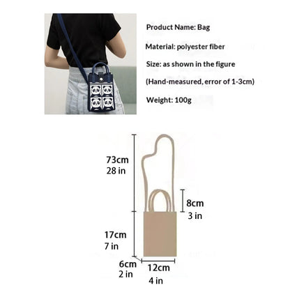 Cute Cat Phone Tote Bag Mini Knit Crossbody Bag Women Small Handbag with Shoulder Strap 4.72 X 7.09 X 1.97 Inches Practical Crochet Pouch for Cell Phone Keys and Lipsticks