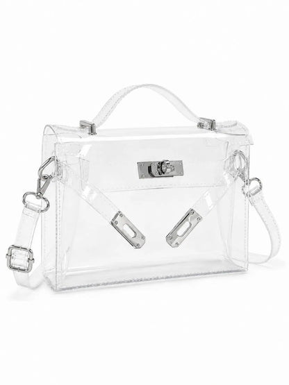 Fashion Transparent Jelly Bag, Lightweight Handbag, Large Capacity Beach Bag, Concert Crossbody Bag, Women'S Shoulder Bag