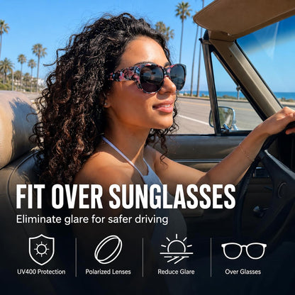 Stylish Polarized Sunglasses for Women: Perfect Fit Over Glasses for Driving & Outdoor Fun with UV400 Protection! 🌞🕶️ #SummerStyle #UVProtection