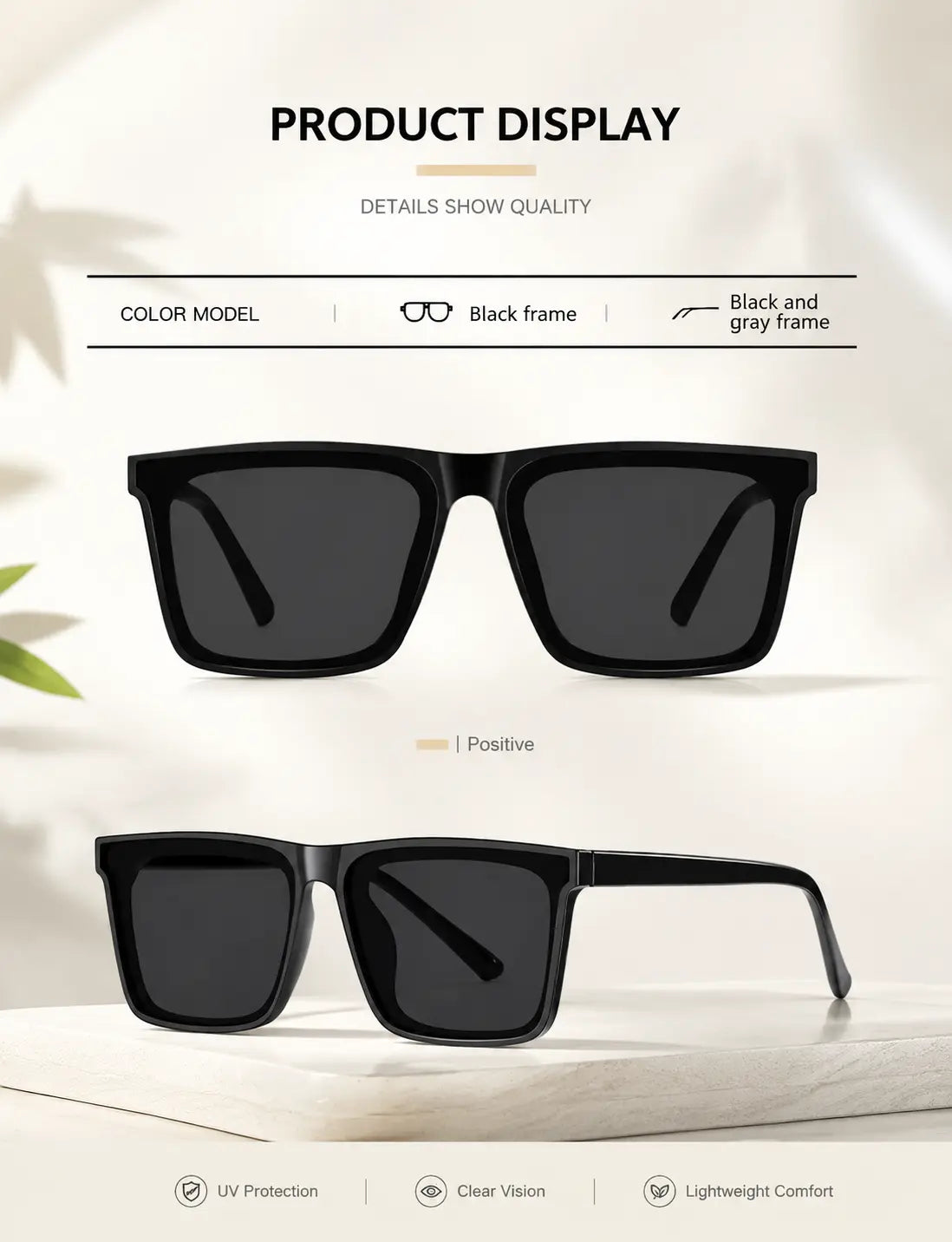 Summervibes Unisex Polarized Sunglasses - UV400 Protection Anti-Glare Driving Glasses, Lightweight Trendy Sports Eyewear for Men Women
