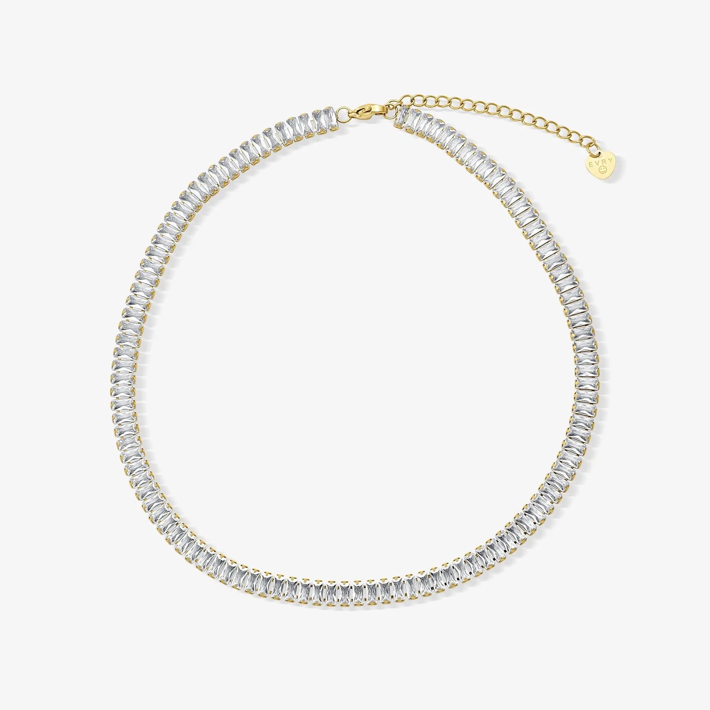 EVRY JEWELS Gold or Silver Plated Women'S Frost Beam Tennis Necklace