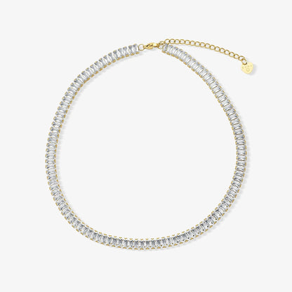 EVRY JEWELS Gold or Silver Plated Women'S Frost Beam Tennis Necklace