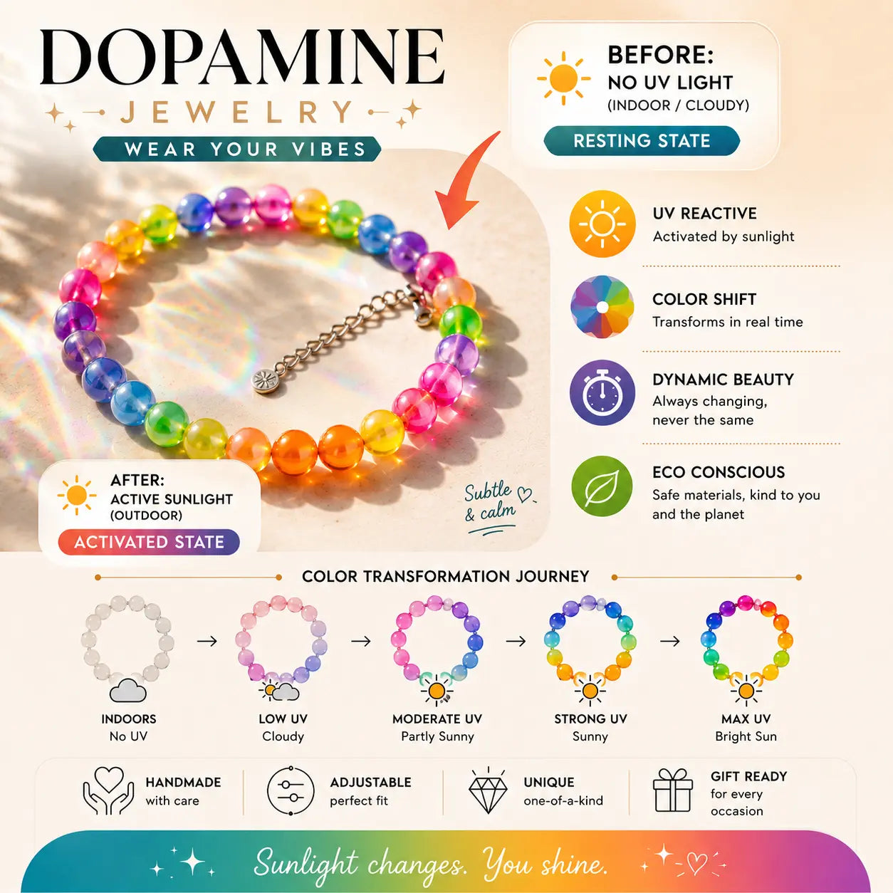 Ewopt Dopamine Resin Choker - UV Reactive, Waterproof Stainless Steel Statement Bead Piece - Summer Stackable Costume Jewelry, Dopamine Necklaces, Resin Necklaces