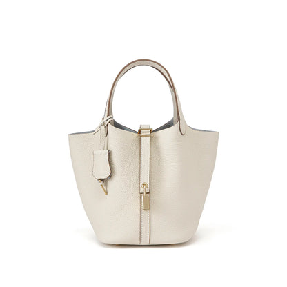 This Elegant Women’S Design Fashion Shopping Basket Bag Features a Lock-Clasp Design and Includes a Handbag. It’S Perfect for Dates, Walks, Shopping, Everyday Use, and as a Practical Handheld Pouch.