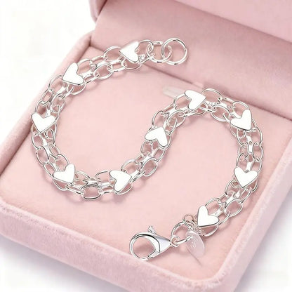 Opalux 925 Sterling Silver Bracelet - Hypoallergenic, Durable & Perfect for Couples, Everyday Accessory|Boho Style|Hypoallergenic Bracelet Bangle High Appearance Bracelet Popular Gift