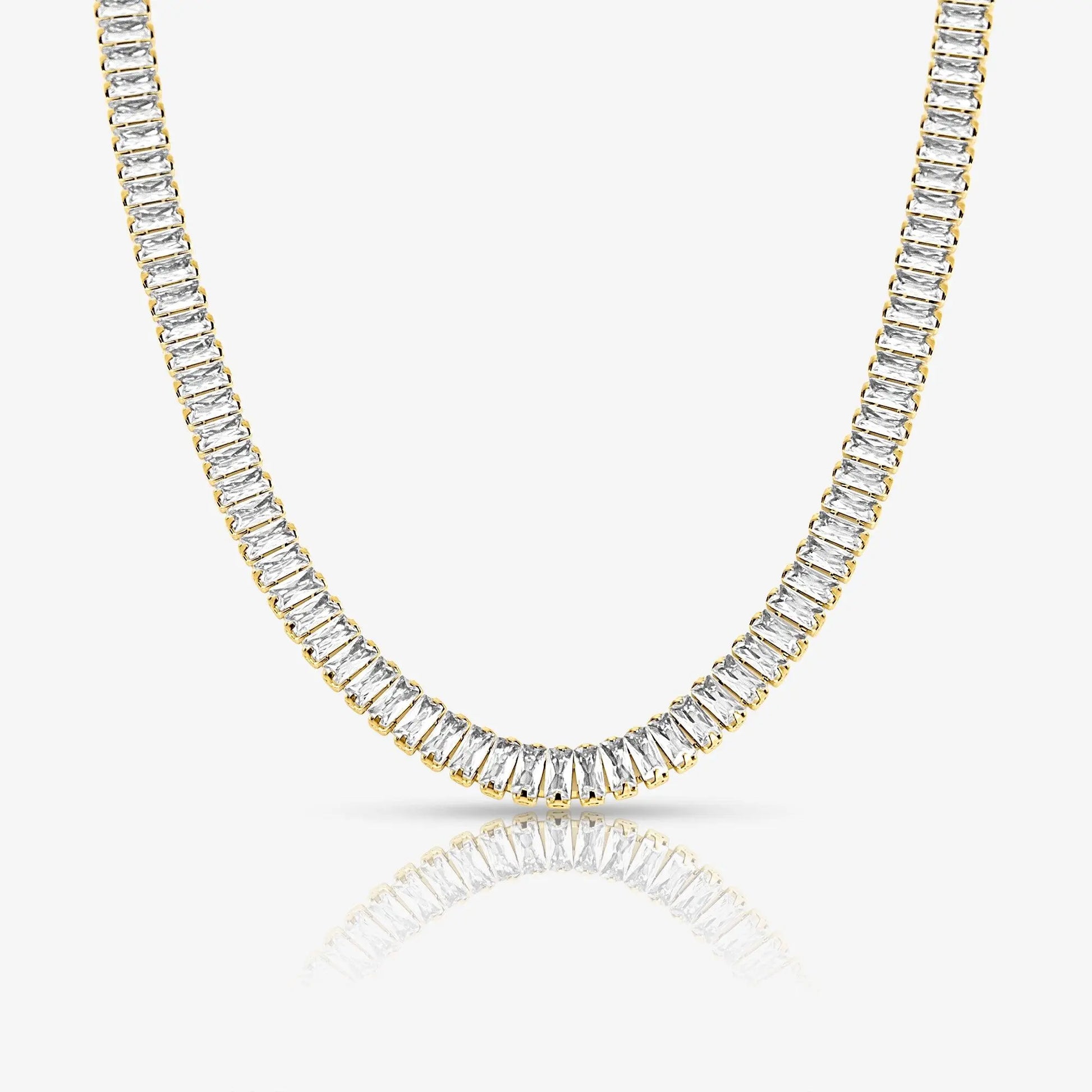 EVRY JEWELS Gold or Silver Plated Women'S Frost Beam Tennis Necklace