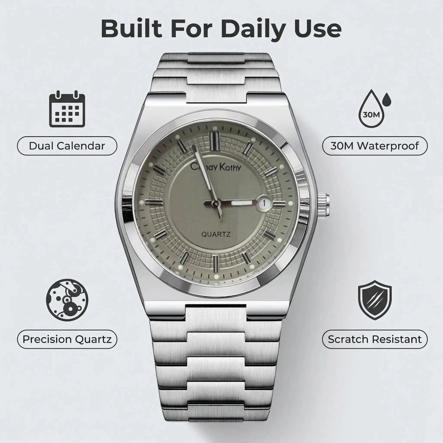 [Gift] Men’S High-Quality Stainless Steel Quartz Watch – Business Casual, Versatile Minimalist Classic Watch
