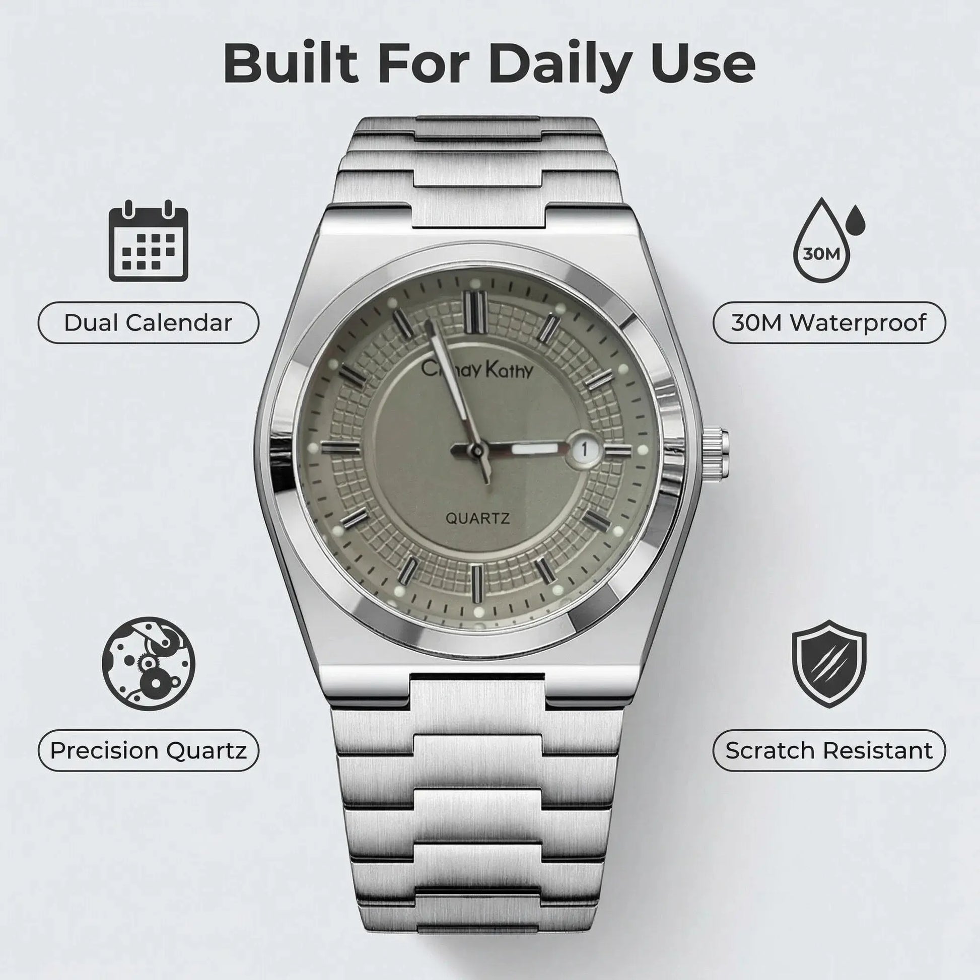 [Gift] Men’S High-Quality Stainless Steel Quartz Watch – Business Casual, Versatile Minimalist Classic Watch