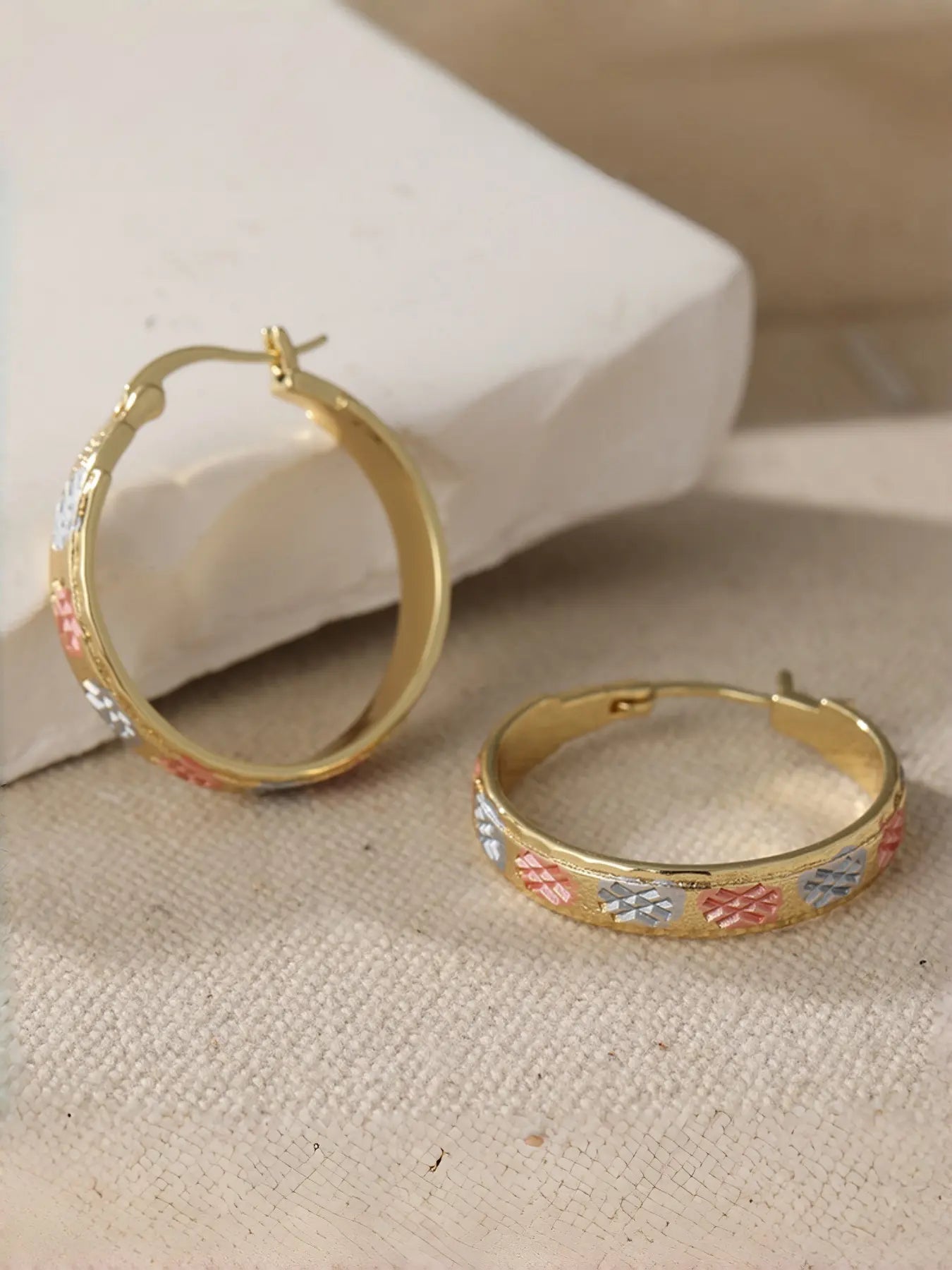 Elegant Geometric Design Hoop Earrings, Fashionjewelry for Party, Daily Clothing Decor, Trendy All-Match& Exquisite Jewelry for Birthday Gift, Hoop Shape Earrings