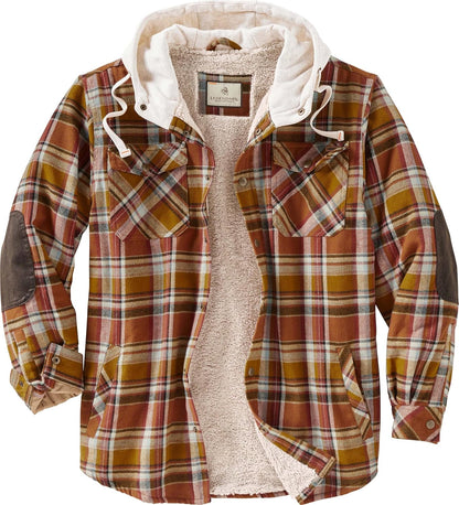 Stay cozy and stylish this season with our Men's Plaid Hooded Flannel Shacket! Perfect for layering and keeping warm! #Fashion #Menswear #CozyVibes