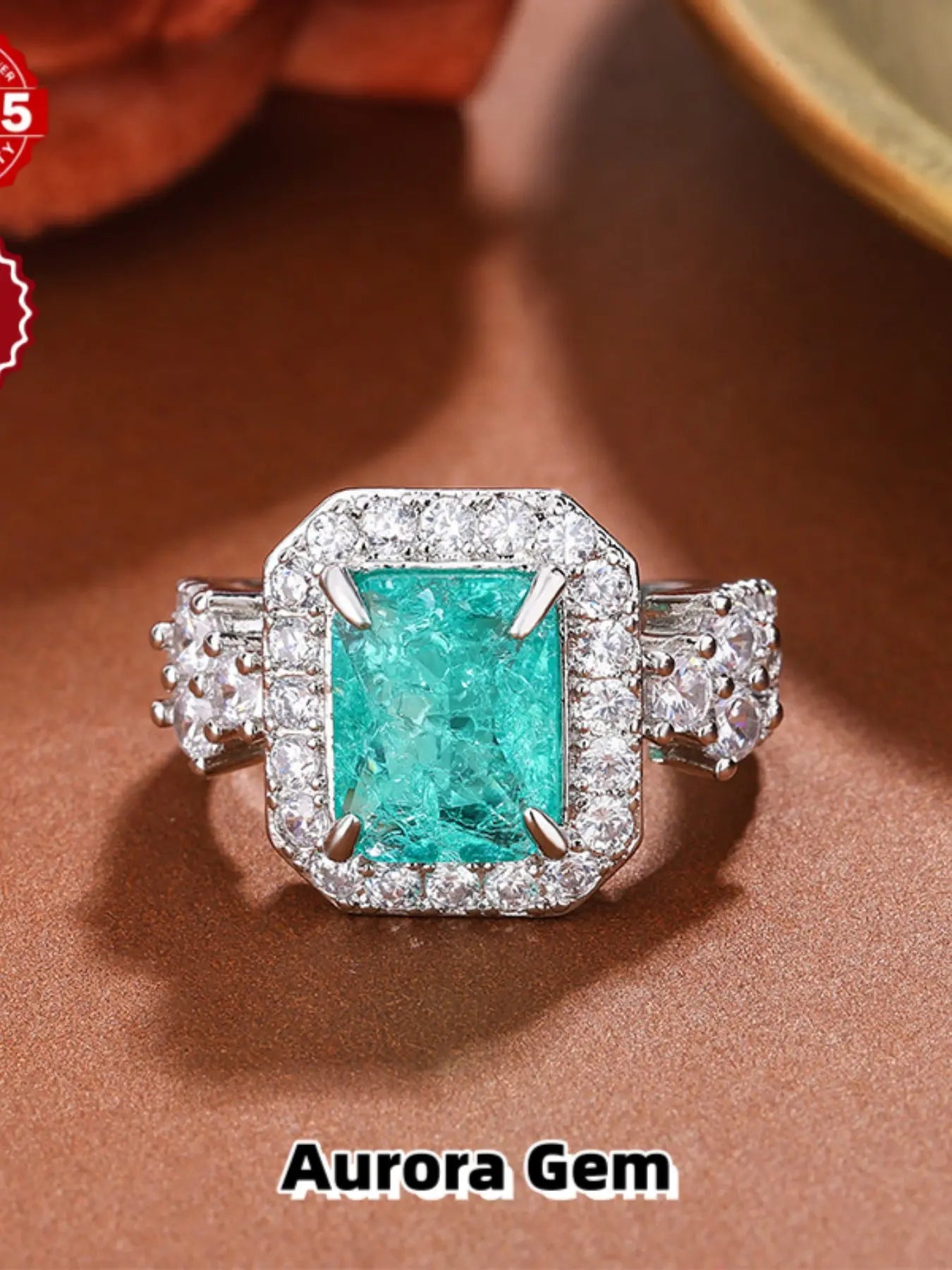Silver Moissanite Women'S Open Ring, Imitation Emerald Tourmaline Fashion Band, Elegant Adjustable Wedding Ring, Luxury Jewelry Gift for Wife, Girlfriend, Birthday, Anniversary, Daily Party & Holiday Wear, Moissanite Rings