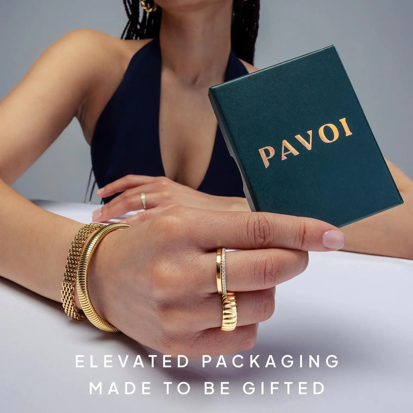 PAVOI Waterproof Chunky Earrings for Women - 14K Gold Plated Thick Statement Studs - Stainless Steel Chunky Gold Earrings Bold Jewelry