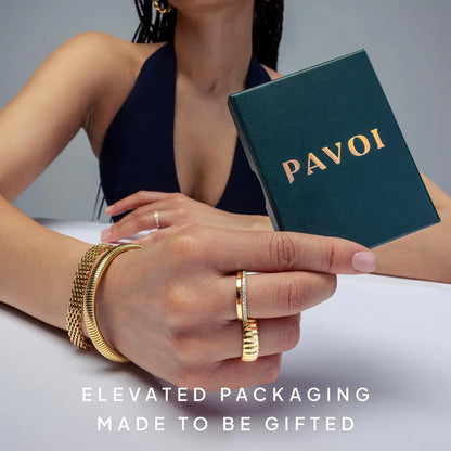 PAVOI Waterproof Chunky Earrings for Women - 14K Gold Plated Thick Statement Studs - Stainless Steel Chunky Gold Earrings Bold Jewelry