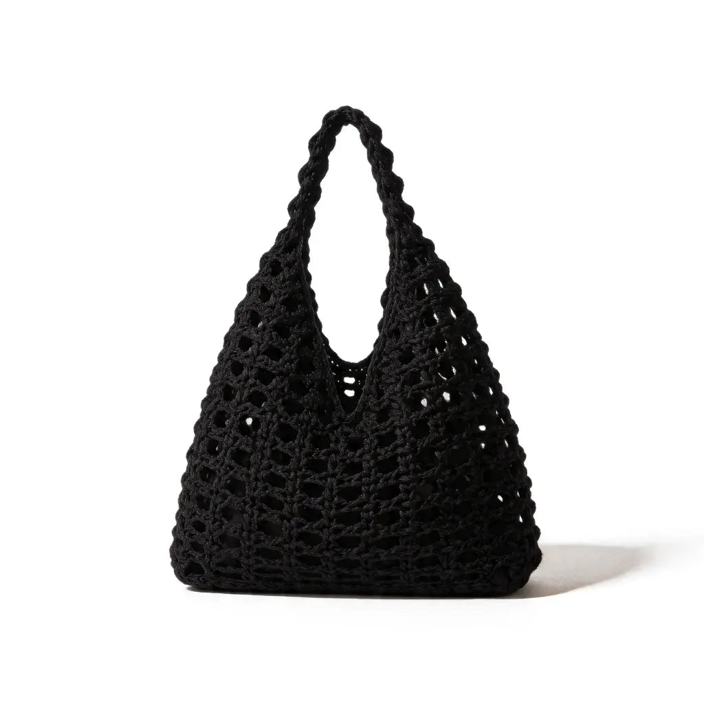 The Boho Crochet Tote - Elegant Beige Macrame Net Bag with Inner Lining for Summer Beach Market