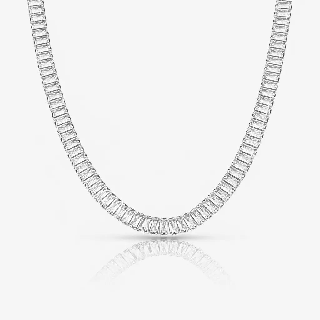 EVRY JEWELS Gold or Silver Plated Women'S Frost Beam Tennis Necklace