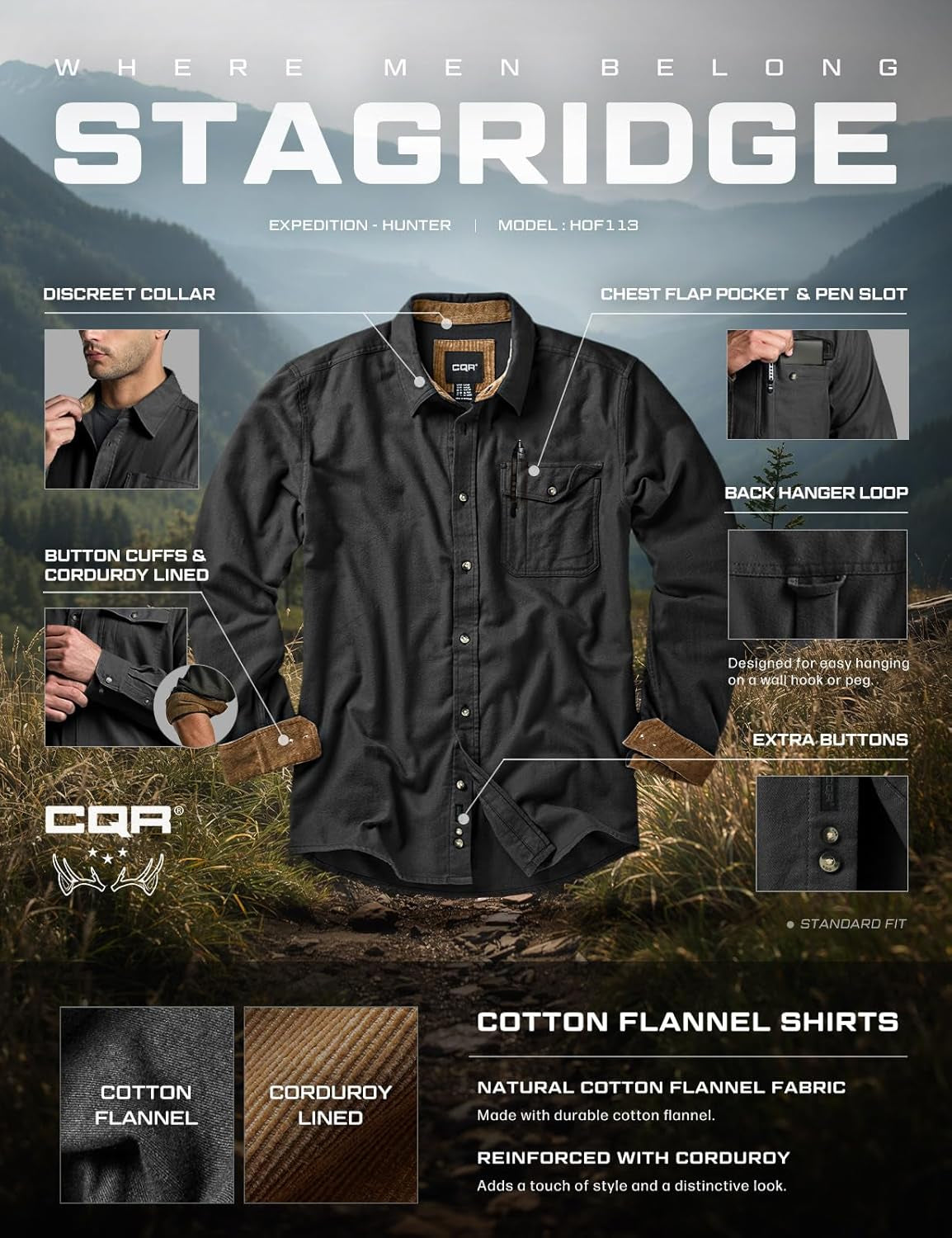 Men'S 100% All Cotton Button down Flannel Shirts, Long Sleeve Brushed Warm Soft Casual Outdoor Plaid Shirt