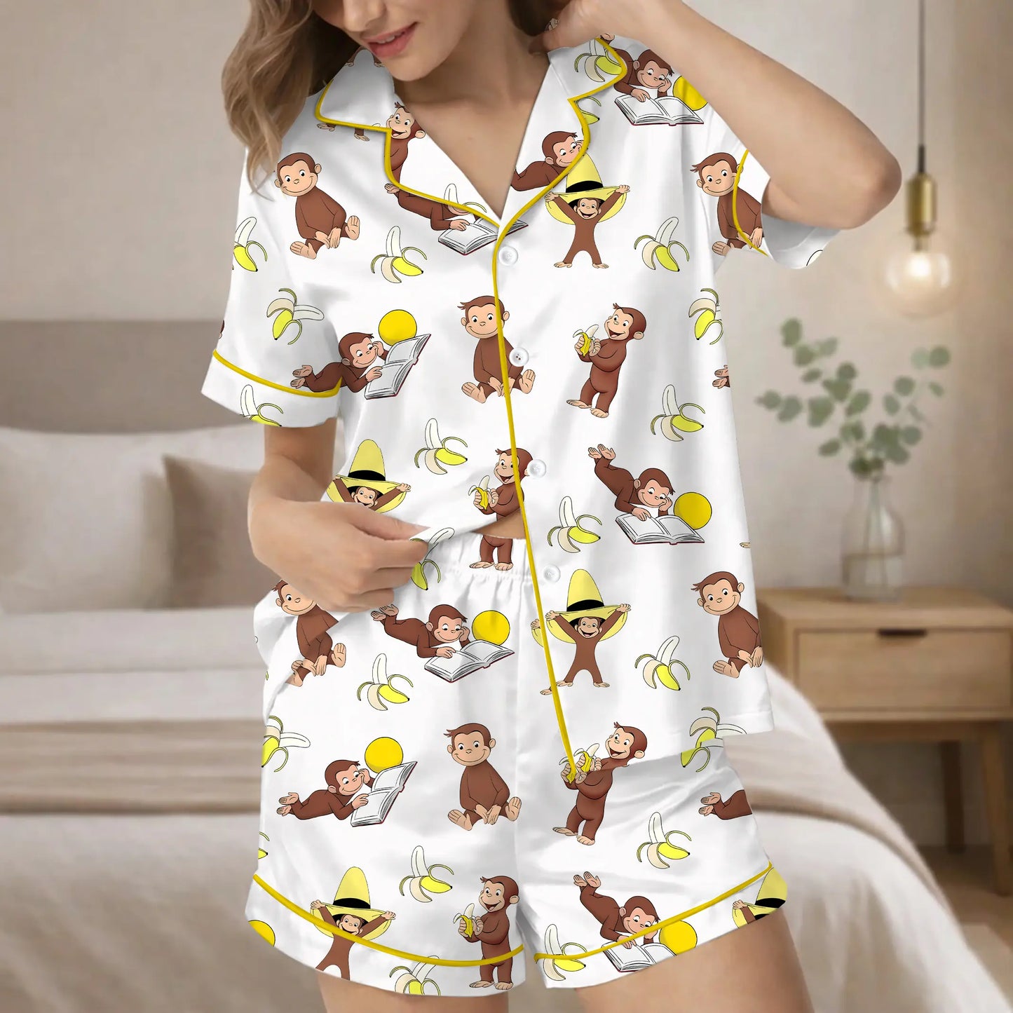Monkey Punch Family Pajamas Set, Funny Monkey Banana Family Pjs, Cute Monkey Family Sleepwear, Viral Trending Print Pajamas