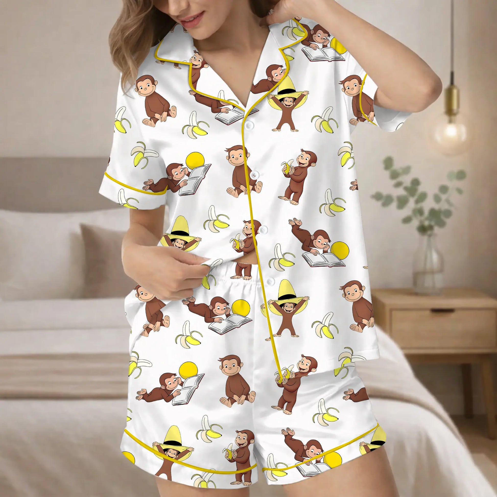 Monkey Punch Family Pajamas Set, Funny Monkey Banana Family Pjs, Cute Monkey Family Sleepwear, Viral Trending Print Pajamas