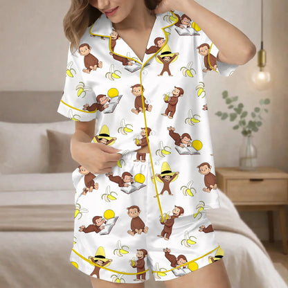 Monkey Punch Family Pajamas Set, Funny Monkey Banana Family Pjs, Cute Monkey Family Sleepwear, Viral Trending Print Pajamas
