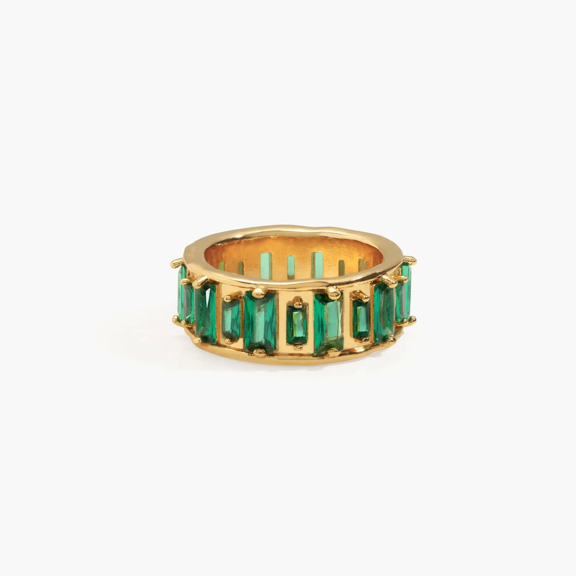 En Route Silver Strass Me in Ring, US Size 6-8, Thick Band with Icy Stones, Modern Sparkle for Bold Moments