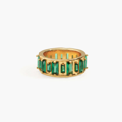 En Route Silver Strass Me in Ring, US Size 6-8, Thick Band with Icy Stones, Modern Sparkle for Bold Moments