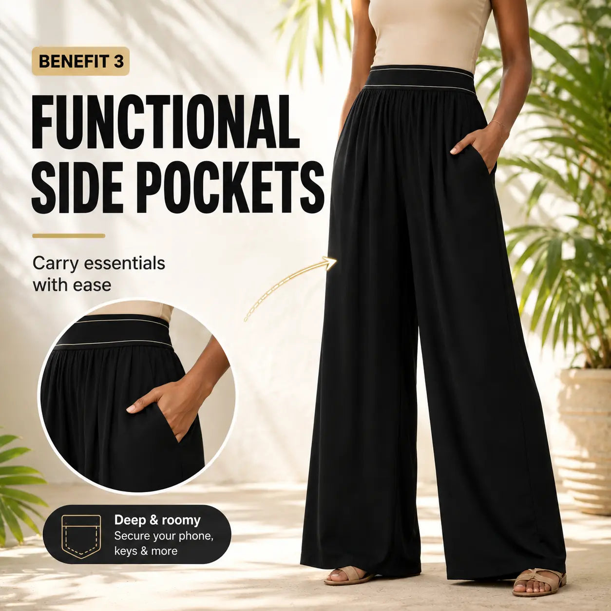 Women'S Stretch High-Waisted Wide-Leg Outdoor Trousers - American Retro, Loose Straight-Tube, Smooth, Soft, Lightweight, Quick-Drying, Breathable, Fit for Casual Daily Summer Sports Wear
