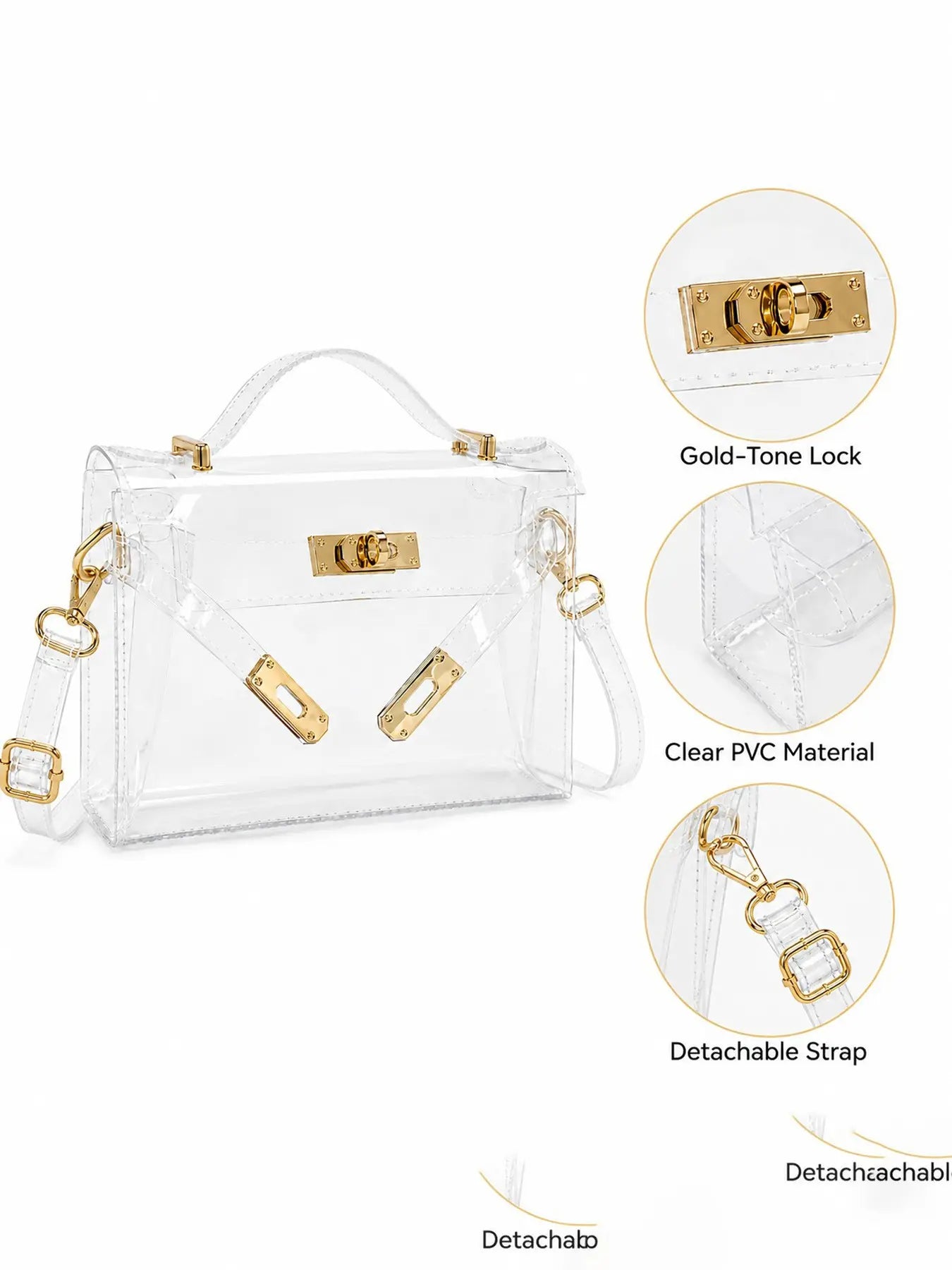 Fashion Transparent Jelly Bag, Lightweight Handbag, Large Capacity Beach Bag, Concert Crossbody Bag, Women'S Shoulder Bag