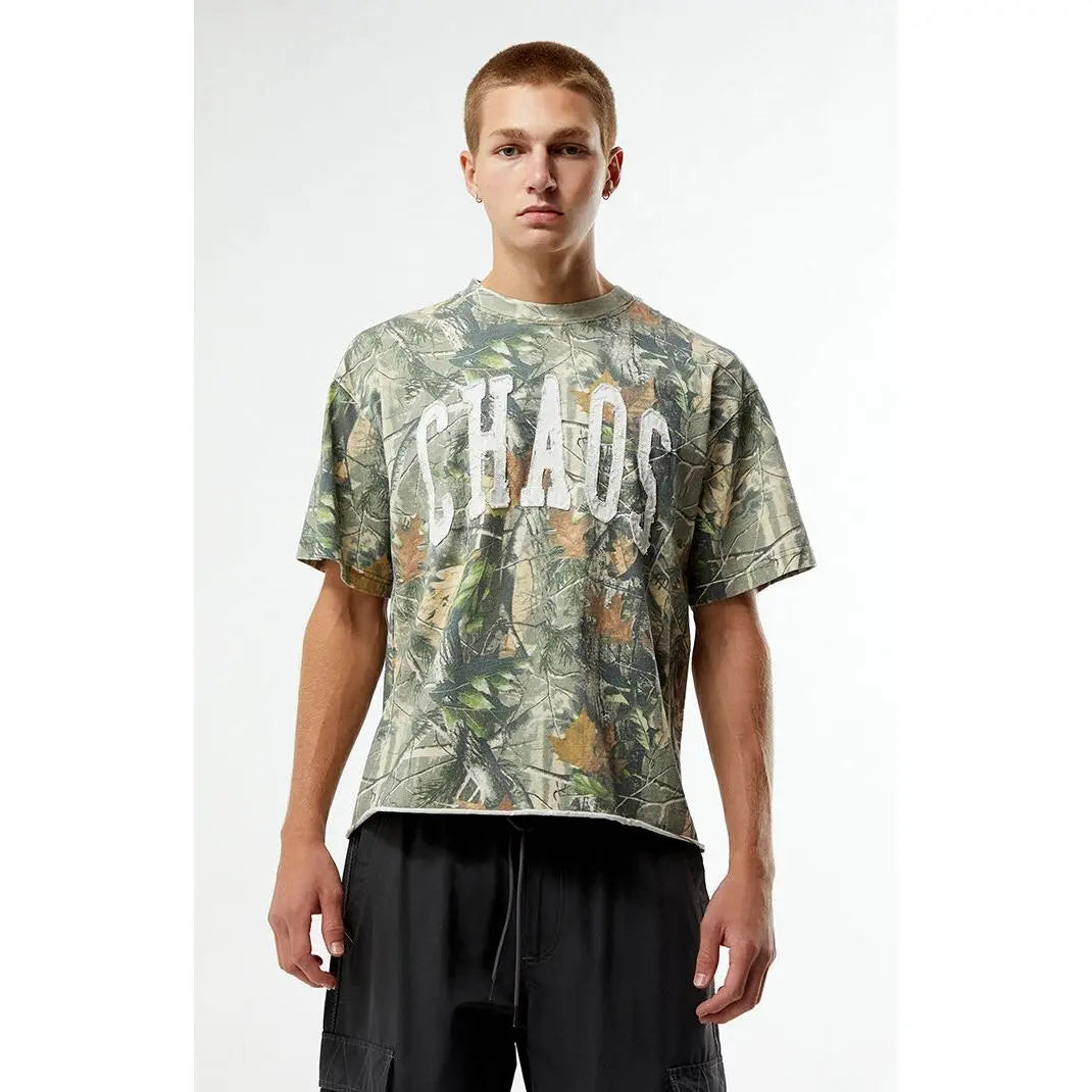 Pacsun Men'S Chaos Camo Cropped T-Shirt