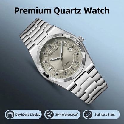 [Gift] Men’S High-Quality Stainless Steel Quartz Watch – Business Casual, Versatile Minimalist Classic Watch