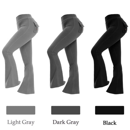 3PCS Women'S High-Waisted Boot Style Carved Pleated Buttocks Flare Leggings Stretch Training and Fitness Flared , Super Comfortable Daily Pants Shapewear Leggings Gym Exercise Leggings