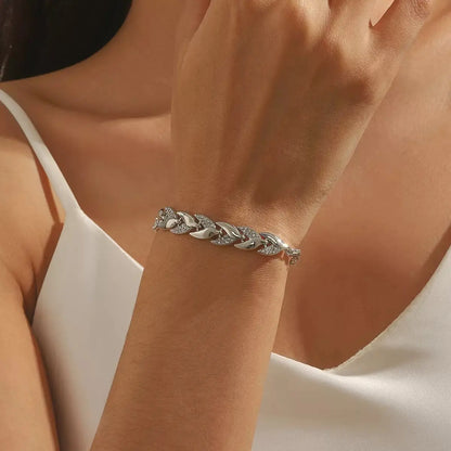 Mermaid Tail Bracelet with Swarovski Crystals - Elegant Alloy Jewelry for Women - Perfect Gift for Valentine'S Day & Christmas - Lightweight & Comfortable Fit