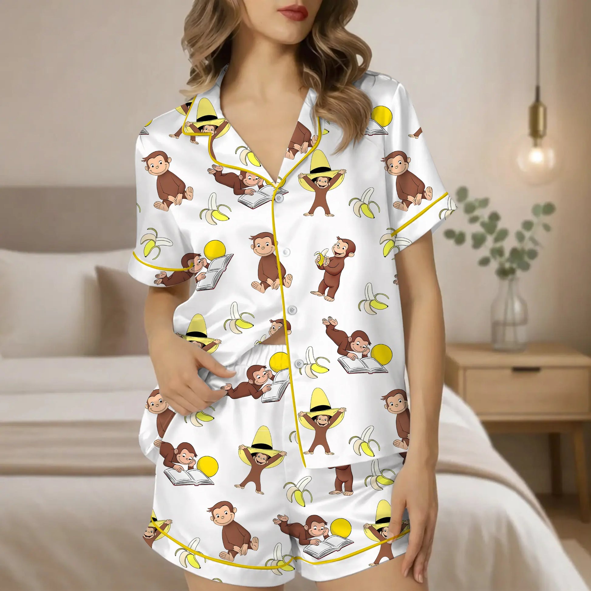 Monkey Punch Family Pajamas Set, Funny Monkey Banana Family Pjs, Cute Monkey Family Sleepwear, Viral Trending Print Pajamas