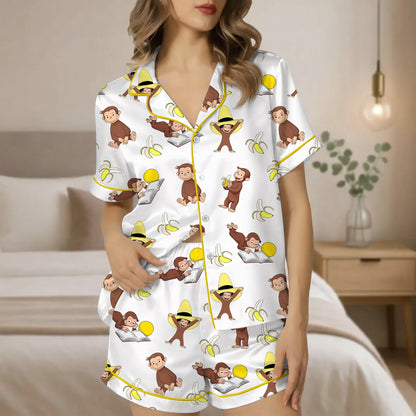 Monkey Punch Family Pajamas Set, Funny Monkey Banana Family Pjs, Cute Monkey Family Sleepwear, Viral Trending Print Pajamas