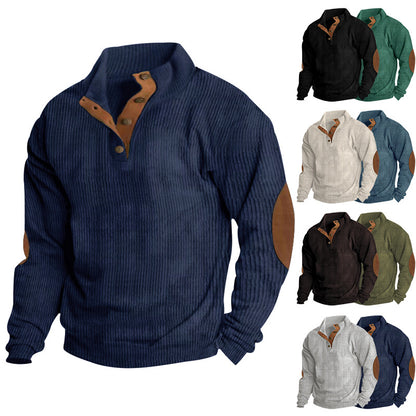 Elevate Your Style with Our Casual Stand-Collar Pullover Sweatshirt for Men! 🌟 Perfect for a laid-back look with trendy striped design! 🧥💥 #Fashion #StreetStyle #Menswear