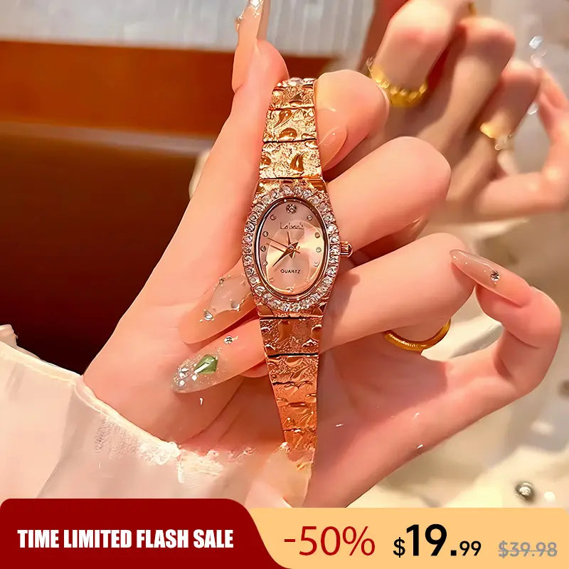 Fashion Bracelet Watch with Vintage Style Gold, Elegant Women’S Watch; Water-Resistant and Scratch-Resistant; Suitable for Everyday Wear and Parties; Versatile and a Perfect Gift Choice.