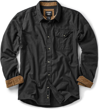 Men'S 100% All Cotton Button down Flannel Shirts, Long Sleeve Brushed Warm Soft Casual Outdoor Plaid Shirt