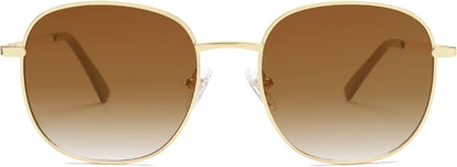 Elevate Your Style with Classic Gold/Gradient Brown Square Sunglasses for Everyone! 🕶️✨ #Sunnies #FashionGoals
