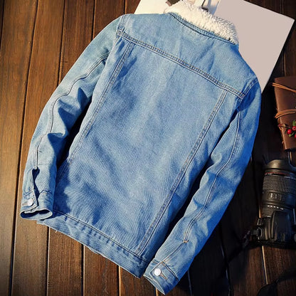 Stay warm and stylish this winter with our cozy denim fleece jacket! Perfect for autumn vibes and chilly days! 🧥❄️ #WinterFashion #MensStyle